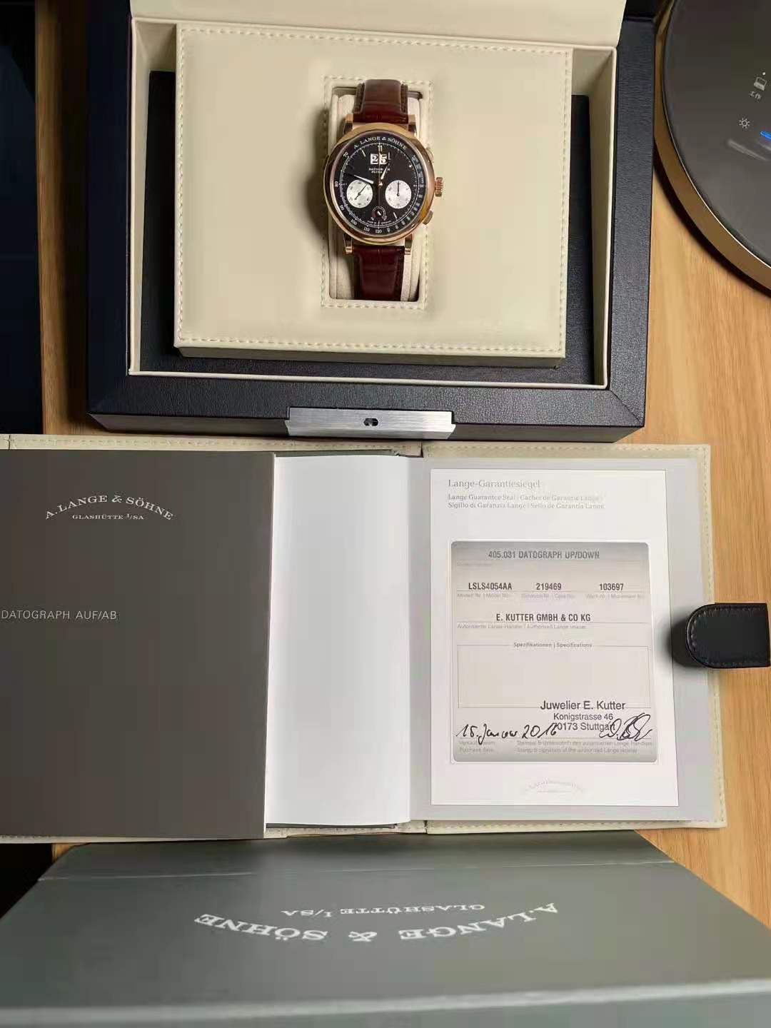 A.Lange&Söhne朗格Saxonia系列405.031，计时王者-Dato大头41mm，玫瑰金