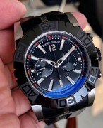 ROGER DUBUIS 罗杰杜彼 300米防水 潜水表 陶瓷圈 珍珠砣自动机械计时码表 复杂程度不亚于陀飞轮 双日内瓦印记 巧妙的机芯结构设计 层峦叠嶂