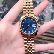 稀少的 劳力士 18k黄金 男女通吃 36mm  黄金电脑盘蓝面