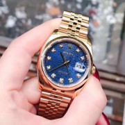 稀少的 劳力士 18k黄金 男女通吃 36mm  黄金电脑盘蓝面