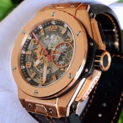 HUBLOT 宇舶法拉利全球限量500支 18K玫瑰金 全镂空 全自动机械 背透机芯 男士大表径45mm