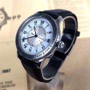 浪琴/Longines，林白989，将官底，珐琅面、宝玑针，走时正常稳定，表径38mm，全原装有附件。