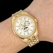 百达翡丽 Patek Philippe 复杂功能年历表，型号5146J，表径39毫米，18k黄金材质，透底自动机械