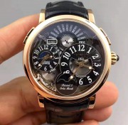 BOVET 播威  自动机械机芯，世界时间、GMT、月相、昼夜指示功能，附件有说明书和保单