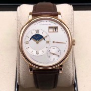 朗格LANGE 1系列  型号139.032 手动机械  18k玫瑰金材质  41mm表径  日期 月相显示 未使用18年全套  