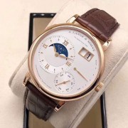 朗格LANGE 1系列  型号139.032 手动机械  18k玫瑰金材质  41mm表径  日期 月相显示 未使用18年全套  