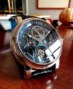 全球限量50枚-18K白金 BOVET 播威 DIMIER 7天长动力陀飞轮自动机械男表 品牌:　播威 BOVET 系列:　DIMIER 系列 表壳:　18K白金 表扣:　折叠扣 表径:　46MM 厚度:　15MM 