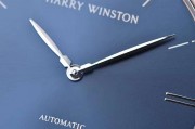 品牌： 海瑞-温斯顿 Harry Winston    系列：  Midnight  系列                    白金蓝盘两针日历自动机械皮带男表