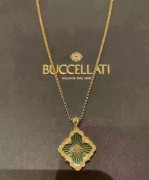 buccellati·布契拉提 歌剧院系列人气最旺的一抹绿，大号绿色项链。超显白，18K黄金绿珐琅项链。