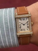 Cartier Tank Chinoise  卡地亚中国坦克原钻石英18K金 表径20X31mm 表圈原装满钻 石英机芯 原装折叠扣 极品美物 可遇不可求