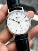 宝玑经典系列5177BB，附件如图证书齐全，表径38mm，18K白金材质，烤蓝针，大明火珐琅盘面，透底自动机械动力，公价224000元，好价5xxxx