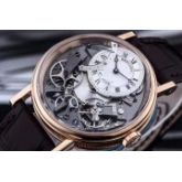 宝‎玑​7097BR 传‌世‎系列40mm 自‌动机​械 10点‌钟逆跳‎秒针​ 桥架​、传​动齿​轮‎、擒纵‎机构‎、发‎条‌盒​全部‌展示在‌盘‎面上