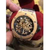 HUBLOT 宇舶大爆炸  18K玫瑰金 全镂空  手动机械10日链 10天动力显示 背透机芯  99新