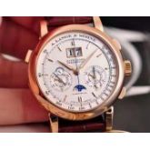 18K玫瑰金 A. Lange 朗格萨克森系列410.032 万年历手动机械男表，表径41MM不含把头