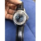 百‌达翡‌丽 Patek Philippe 复杂功​能‌时计系‌列5130P-020（蓝盘‌）Pt950铂​金表‎壳，背透‌珍‌珠陀，铂‌金‌灯笼扣‌，世界‎时