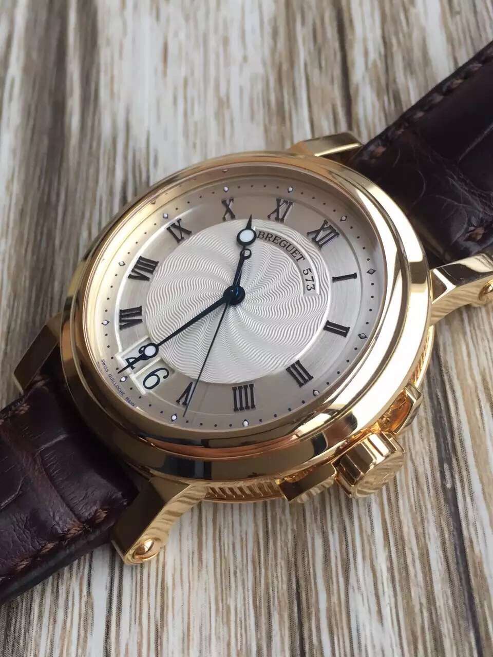 breguet 寶璣航海系列5817ba/12/9v8 純手工鐫刻圖案 k金鍍銀錶盤