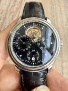 Blancpain 宝珀巨匠系列2625-超级复杂（万年历+陀飞轮+8日链）功能，圣伯纳狗头印记，蓝宝石表镜，锁底锁把防水设计，陀飞轮、万年历、8日链、日历、月份、星期、能量显示，夜光凌利，透底，K金人手镂空雕花自动陀，38mm表径，公价1327000港币