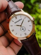 18K玫瑰金 爱彼Jules Audemars系列 15165OR 布纹面 手动机械男表，表径：39MM，参考公价：228000元，成色：99新，附件：单表