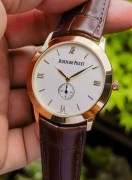 18K玫瑰金 爱彼Jules Audemars系列 15165OR 布纹面 手动机械男表，表径：39MM，参考公价：228000元，成色：99新，附件：单表
