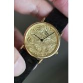 萧邦443118-0001 18K金表壳表扣 18K金金雕花瓣图案 32mm表径 09年全套附件 成色完美 原厂原装表带还很新