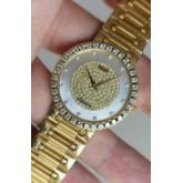 伯爵G0A09856  18k黄金 表径34mm 自动机械表  整表93克  表盘表盘原镶钻石  腕周190mm以内任意调节  类似款原价60万左右 这款钻石更大  全原装现货好价出
